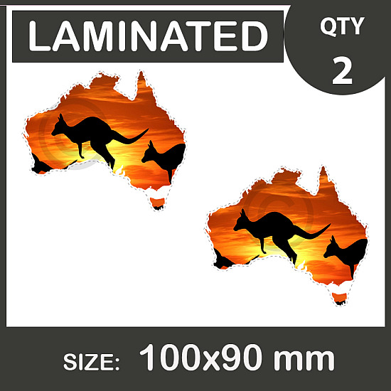 Australian Map, Car Stickers, vinyl decal, Laminated.