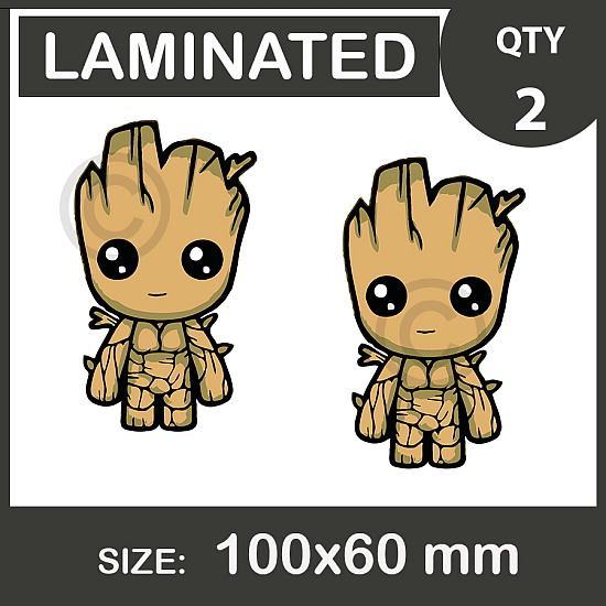 Baby Groot V2, Car Stickers, vinyl decal, Laminated.